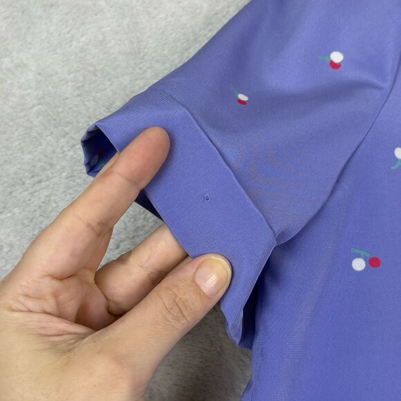 Vtg 70s Diane Von Furstenberg Matching Skirt Set 10 Purple Cherries DVF Retro - Picture 5 of 16